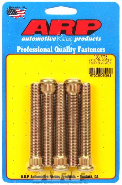 Competition Wheel Studs
fits GM Camaro, Firebird, Corvette, Holden - Late Model M12 X 1.5 Thread (5-Pack)