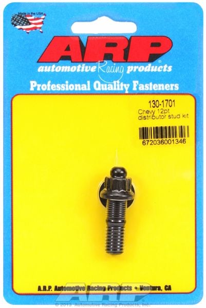 Distributor Stud Kit, 12-Point Nut Black Oxide  fits SB/BB Chev