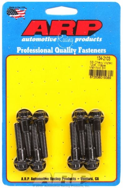 Intake Manifold Bolt Set, 12-Point Head Black Oxide
fits SB Chev Vortec 305-350