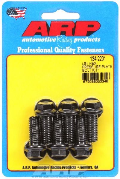 Pressure Plate Bolt Kit, Hex Head Black Oxide  fits GM LS Series (10" & 11" Clutch) .750" O.D, M10 X 1.5 Thread