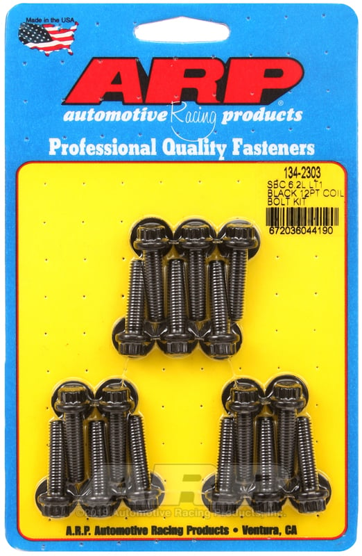 Coil Pack Bolt Kit, 12-Point, Black Oxide  fits GM LS 6.2L