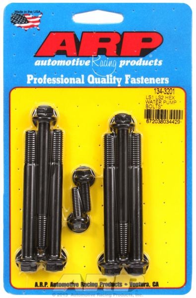 Water Pump & Thermostat Bolt Kit, Hex Head Black Oxide
fits GM LS Series