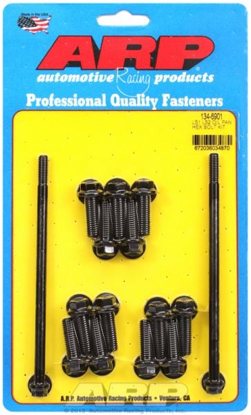 Oil Pan Bolt Set, Hex Head Black Oxide   fits GM LS Series