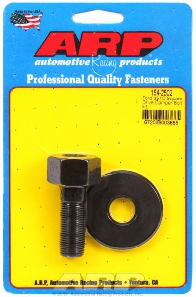 Harmonic Balancer Bolt, Hex Head Black Oxide  fits Ford 351 Cleveland & Holden 253-304-308 5/8-18 Thread x 1.800" UHL With 1/2" Square Drive