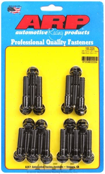 Intake Manifold Bolts, Black Oxide Hex Head  fits BB Ford 429-460