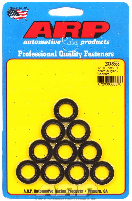 Special Purpose Washer  1/2" I.D, 7/8" O.D .120" Thick with Chamfer, 10-Pack