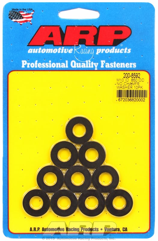 Special Purpose Washer
10mm I.D, .850" O.D .120" Thick with No Chamfer, 10-Pack