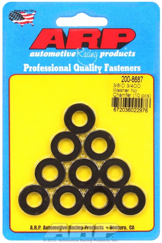 Special Purpose Washer
3/8" I.D, 3/4" O.D .120" Thick with No Chamfer, 10-Pack