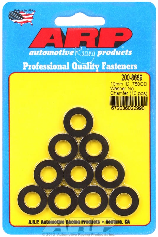 10mm ID Washers with Chamfer
3/4" OD, .120" thick, 10 pack