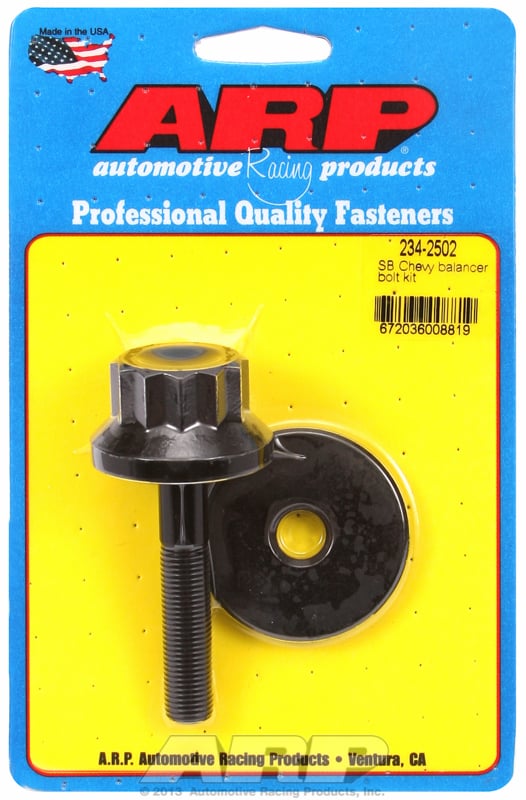 Harmonic Balancer Bolt, 12-Point Black Oxide  fits SB Chev 7/16-20 Thread x 2.470" UHL, 1-1/16" Socket