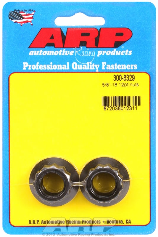 12-Point Nut, Chrome Moly Black Oxide  5/8" UNF Thread, 13/16" Socket (2-Pack)