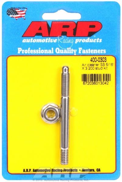 S/S Air Cleaner Stud Kit
5/16-18 Thread X 3.200" OAL