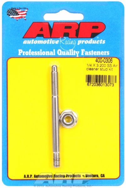 S/S Air Cleaner Stud Kit
1/4-20 Thread X 3.200" OAL