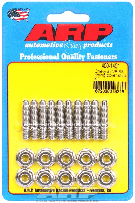 Timing Cover Stud Kit, Hex Nut S/S   fits SB/BB Chev