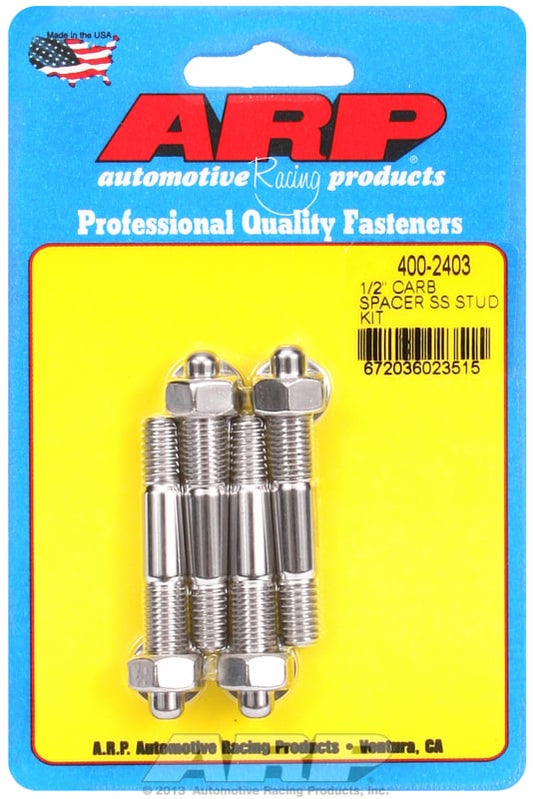 Carburettor Stud Kit, Hex Nut S/S
fits Carburettor With 1/2" Spacer 5/16" Thread x 2.225" OAL (4-Piece)