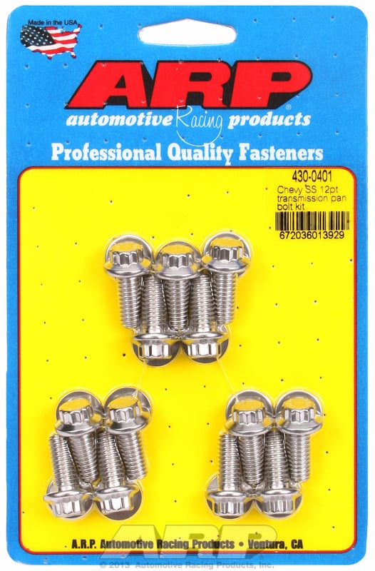 Transmission Bolt Kit, 12-Point S/S   fits GM TH350 & TH400