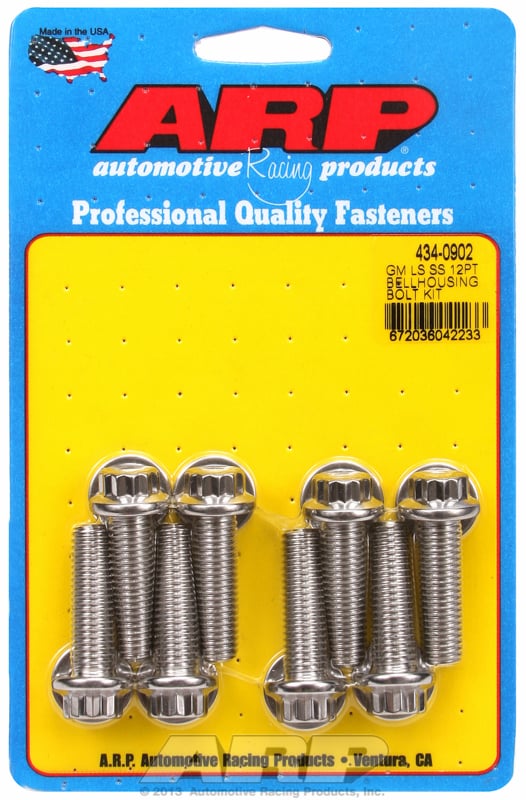 Bellhousing Bolt Kit, Hex Head S/S
fits Gen III LS Series M10 x 1.5 Thread x 1.375" UHL