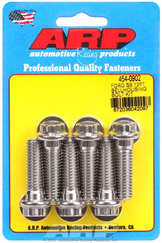 Bellhousing Bolt Kit, 12-Point S/S
fits SB Ford 289-302-351 Windsor (Automatic Transmission) 7/16-14 Thread x 1.500" UHL