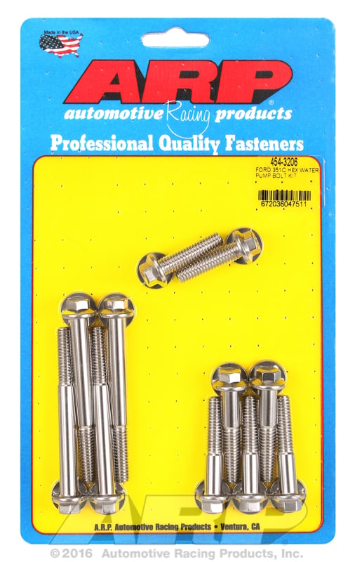 Hex Head Stainless Steel Water Pump Bolt Kit
Suit Ford 302-351C