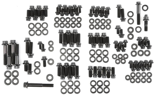 Engine Accessory Bolt Kit, 12-Point Black Oxide  fits SB Chev 350-400 With Headers (1986 & Earlier)