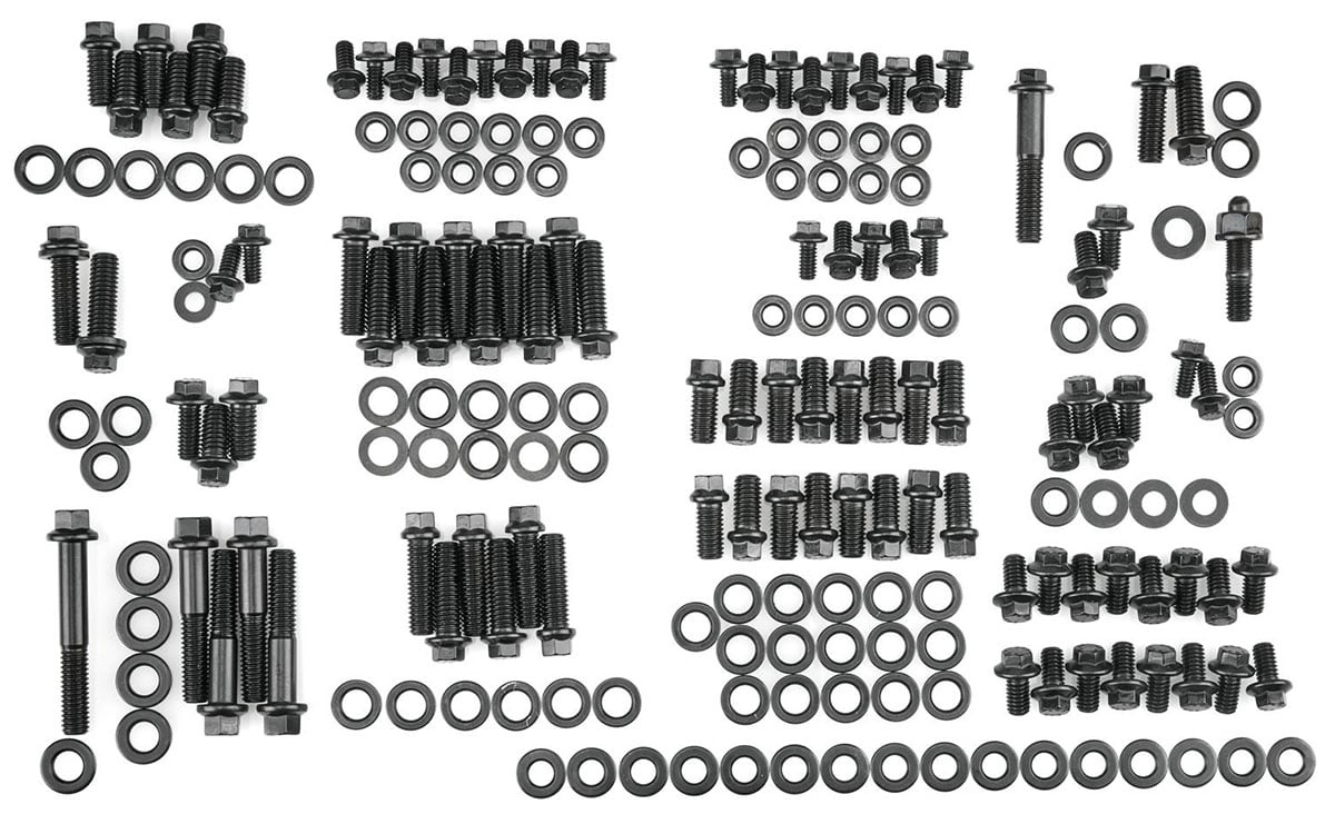 Engine Accessory Bolt Kit, Hex Head Black Oxide  fits BB Chev 396-454