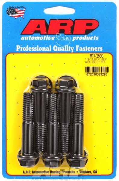 5-Pack Bolt Kit, Hex Head Black Oxide  1/2" UNC x 2.500" UHL With 9/16" Socket Head