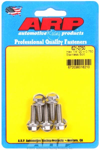 5-Pack Bolt Kit, Hex Head S/S  1/4" UNC x .750" UHL With 5/16" Socket Head