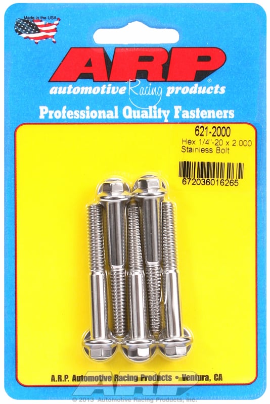 5-Pack Bolt Kit, Hex Head S/S  1/4" UNC x 2.000" UHL With 5/16" Socket Head