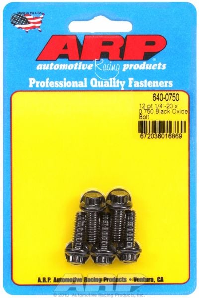 5-Pack Bolt Kit, 12-Point Head Black Oxide
1/4" UNC x .750" UHL With 5/16" Socket Head