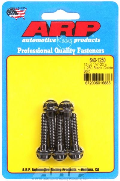 5-Pack Bolt Kit, 12-Point Head Black Oxide
1/4" UNC x 1.250" UHL With 5/16" Socket Head