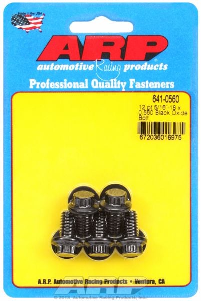 5-Pack Bolt Kit, 12-Point Head Black Oxide
5/16" UNC x .560" UHL With 3/8" Socket Head