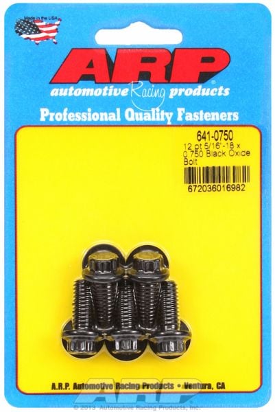 5-Pack Bolt Kit, 12-Point Head Black Oxide
5/16" UNC x .750" UHL With 3/8" Socket Head