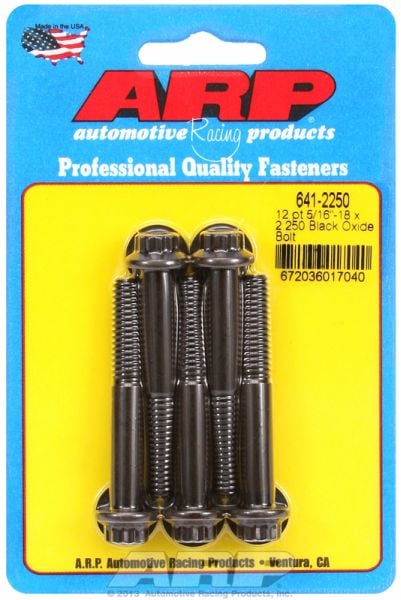 5-Pack Bolt Kit, 12-Point Head Black Oxide
5/16" UNC x 2.250" UHL With 3/8" Socket Head