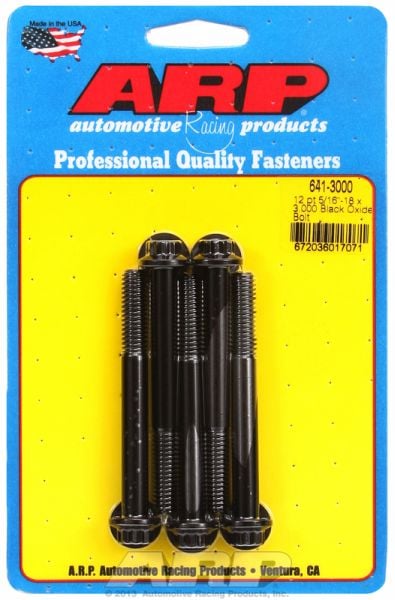 5-Pack Bolt Kit, 12-Point Head Black Oxide
5/16" UNC x 3.000" UHL With 3/8" Socket Head