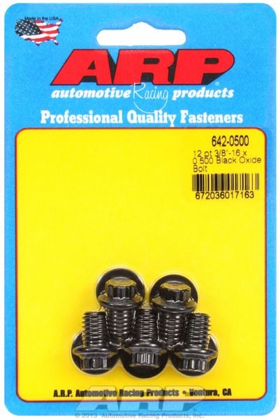 5-Pack Bolt Kit, 12-Point Head Black Oxide
3/8" UNC x .500" UHL With 3/8" Socket Head