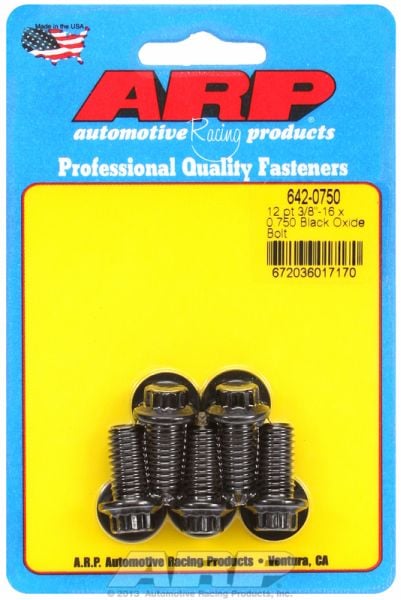 5-Pack Bolt Kit, 12-Point Head Black Oxide
3/8" UNC x .750" UHL With 3/8" Socket Head