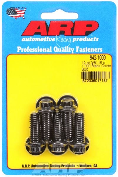 5-Pack Bolt Kit, 12-Point Head Black Oxide
3/8" UNC x 1.000" UHL With 3/8" Socket Head