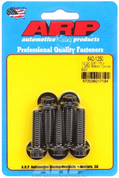 5-Pack Bolt Kit, 12-Point Head Black Oxide
3/8" UNC x 1.250" UHL With 3/8" Socket Head