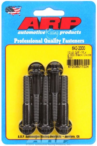 5-Pack Bolt Kit, 12-Point Head Black Oxide
3/8" UNC x 2.000" UHL With 3/8" Socket Head