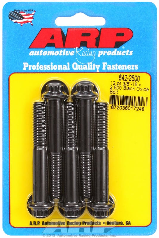 5-Pack Bolt Kit, 12-Point Head Black Oxide
3/8" UNC x 2.500" UHL With 3/8" Socket Head