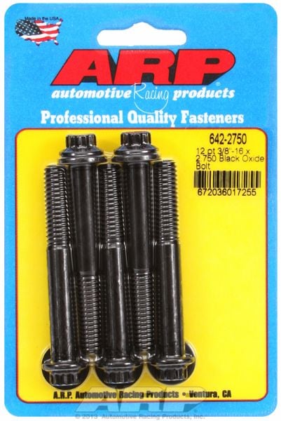 5-Pack Bolt Kit, 12-Point Head Black Oxide
3/8" UNC x 2.750" UHL With 3/8" Socket Head