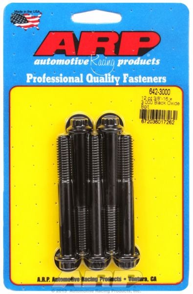 5-Pack Bolt Kit, 12-Point Head Black Oxide
3/8" UNC x 3.000" UHL With 3/8" Socket Head