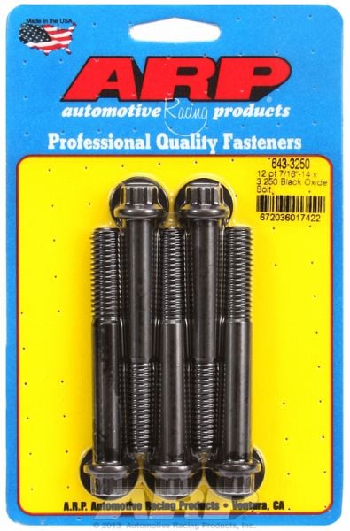 5-Pack Bolt Kit, 12-Point Head Black Oxide
7/16" UNC x 3.250" UHL With 7/16" Socket Head