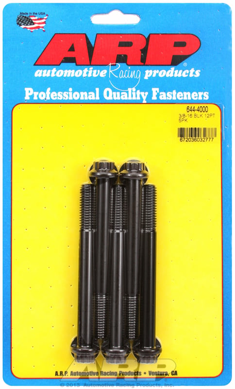 5-Pack Bolt Kit, 12-Point Head Black Oxide
3/8" UNC x 4.000" UHL With 7/16" Socket Head