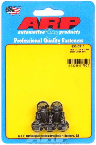 5-Pack Bolt Kit, Hex Head Black Oxide  1/4" UNC x .515" UHL With 5/16" Socket Head