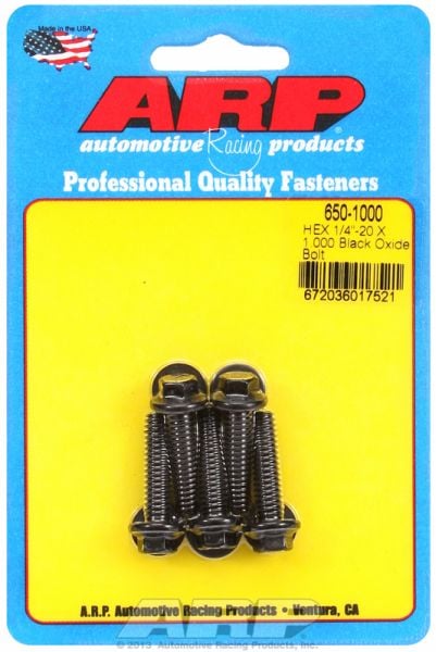 5-Pack Bolt Kit, Hex Head Black Oxide  1/4" UNC x 1.000" UHL With 5/16" Socket Head