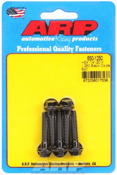 5-Pack Bolt Kit, Hex Head Black Oxide  1/4" UNC x 1.250" UHL With 5/16" Socket Head