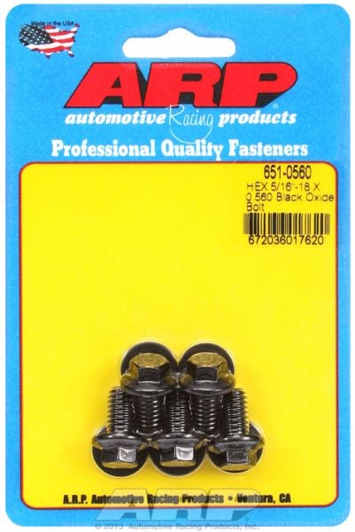 5-Pack Bolt Kit, Hex Head Black Oxide  5/16" UNC x .560" UHL With 3/8" Socket Head