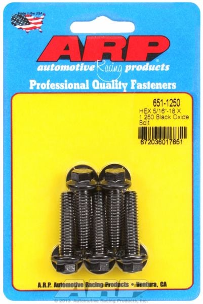 5-Pack Bolt Kit, Hex Head Black Oxide  5/16" UNC x 1.250" UHL With 3/8" Socket Head