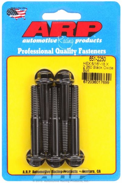 5-Pack Bolt Kit, Hex Head Black Oxide  5/16" UNC x 2.250" UHL With 3/8" Socket Head